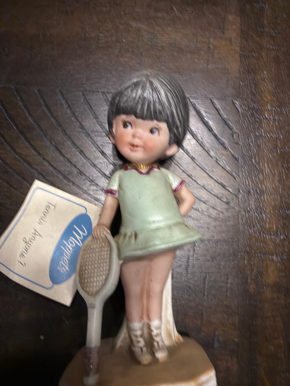Gorham Fran Mar Moppets Girl With Tennis Racket Ceramic Figurine Vintage 1974
